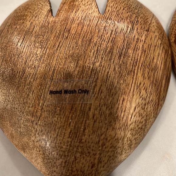 Bloomingville 7" Mango Wood Salad Servers with Bamboo Wrapped Handles/NWT - Picture 10 of 10